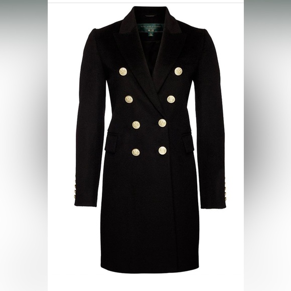 Holland Cooper Knightsbridge Chic Black Double-Breasted Blazer with Gold Buttons - Picture 2 of 4